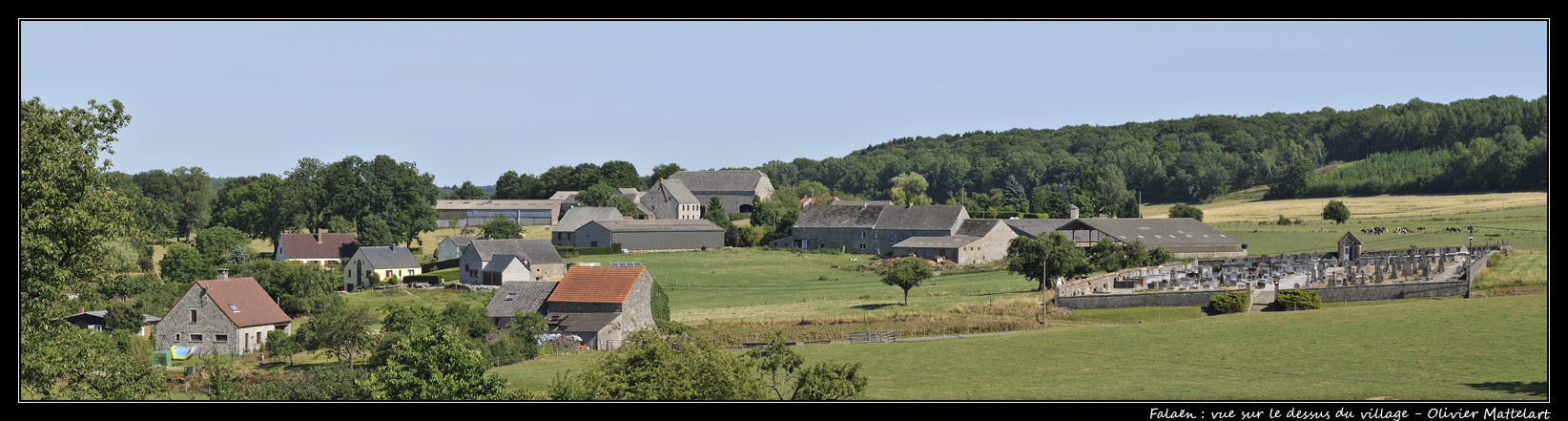 Vue sur le dessus du village de Falaën